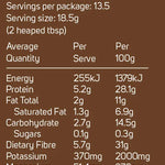 Power Super Foods Cacao Powder Origin Kraft Bag - Certified Organic — official nutrition information