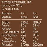 Power Super Foods Cacao Powder Origin Kraft Bag - Certified Organic — official nutrition information