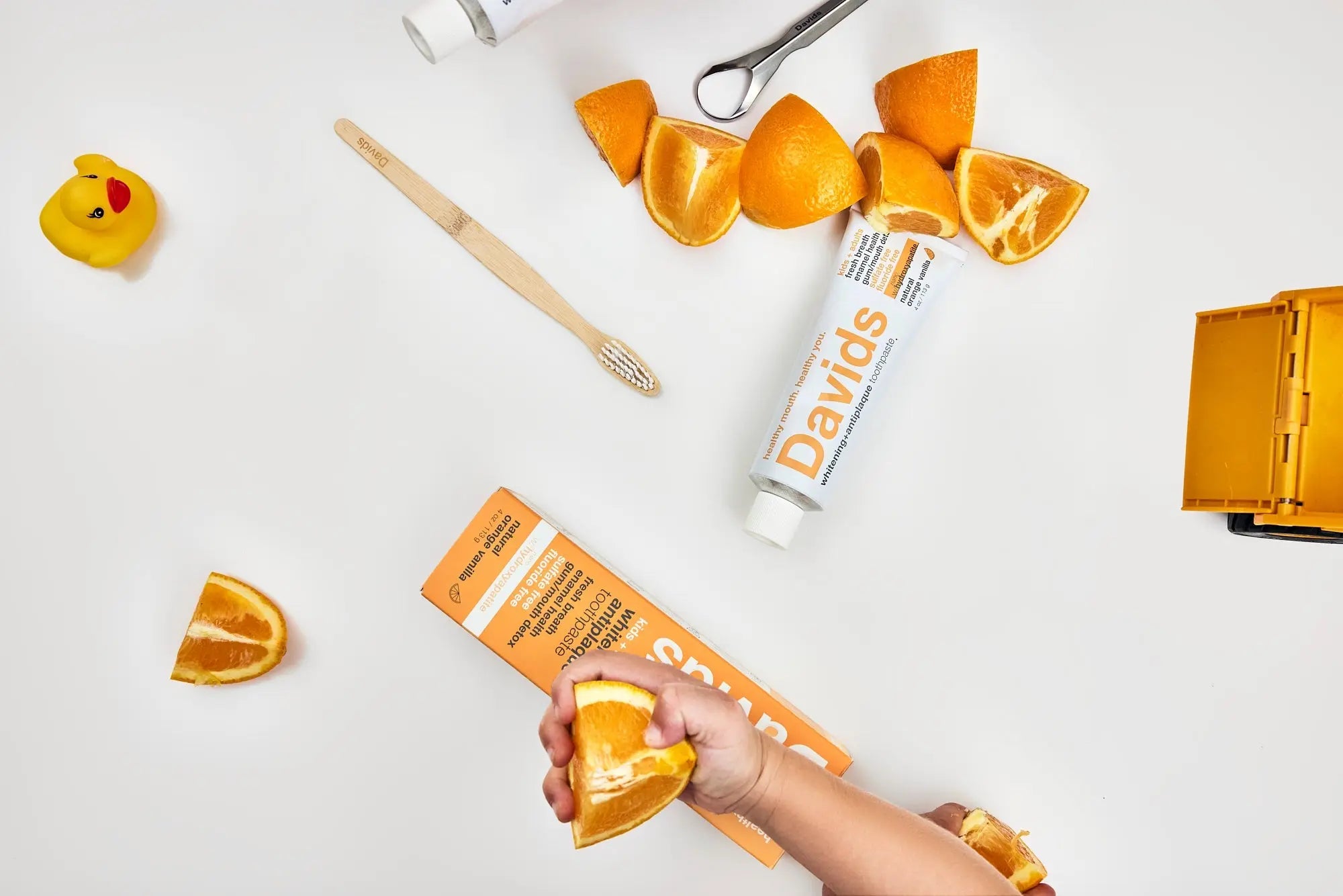 Davids Orange Vanilla Toothpaste lifestyle image