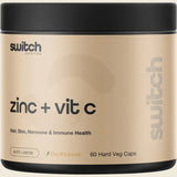 Switch Nutrition Zinc + Vitamin C 60 Capsules official UHP manufacturer retail pack photograph