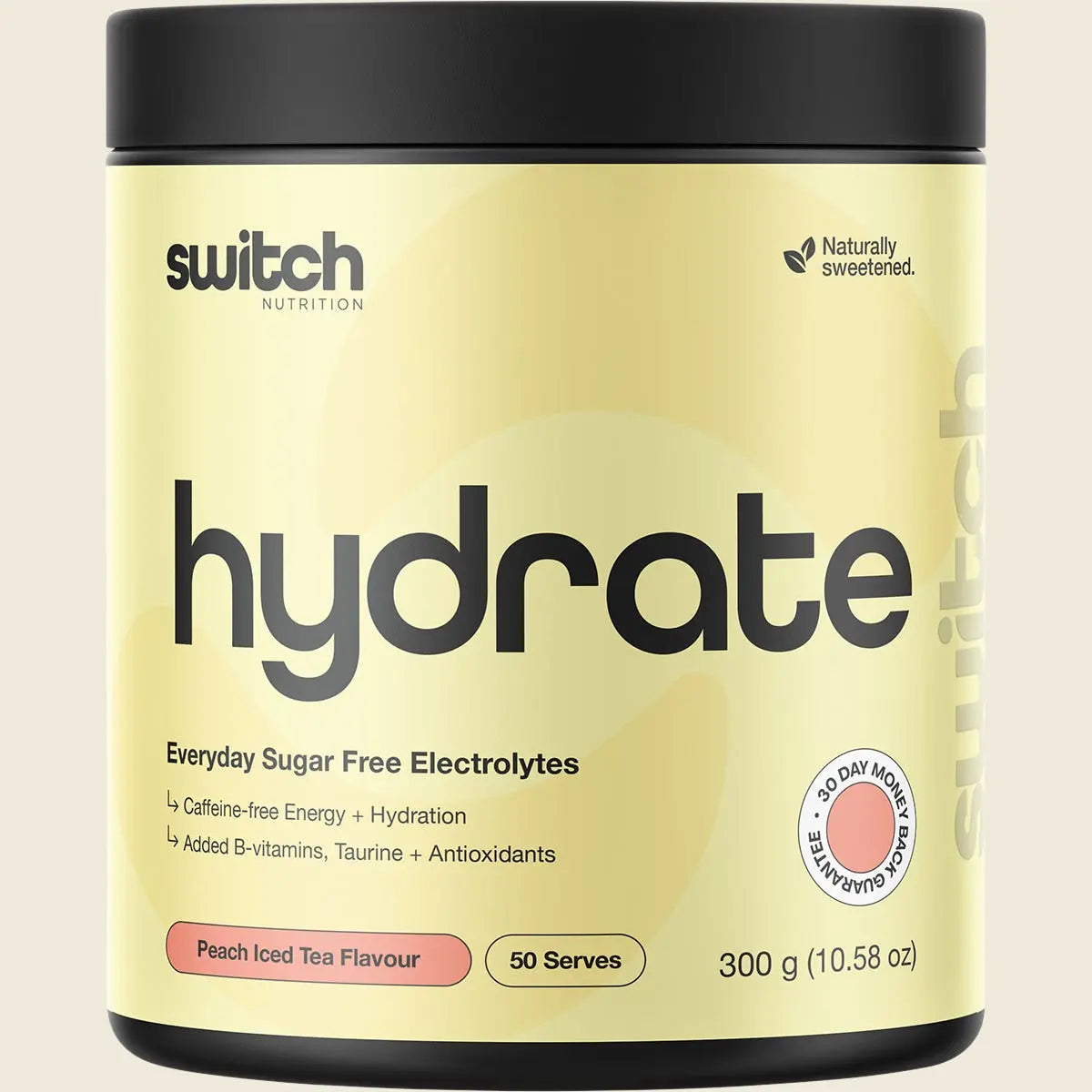 Switch Nutrition Hydrate Everyday Sugar Free Electrolytes Peach Iced Tea 300g official UHP retail product image