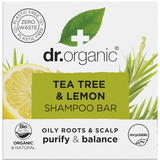 Dr. Organic Shampoo Bar Tea Tree & Lemon Oily Roots & Scalp 75g — front pack image (UHP)