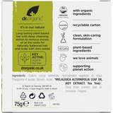 Dr. Organic Shampoo Bar Tea Tree & Lemon Oily Roots & Scalp 75g — back pack image (UHP)