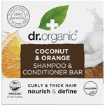 Dr. Organic Shampoo & Conditioner Bar Coconut Orange Curly & Thick 75g — front pack image (UHP)