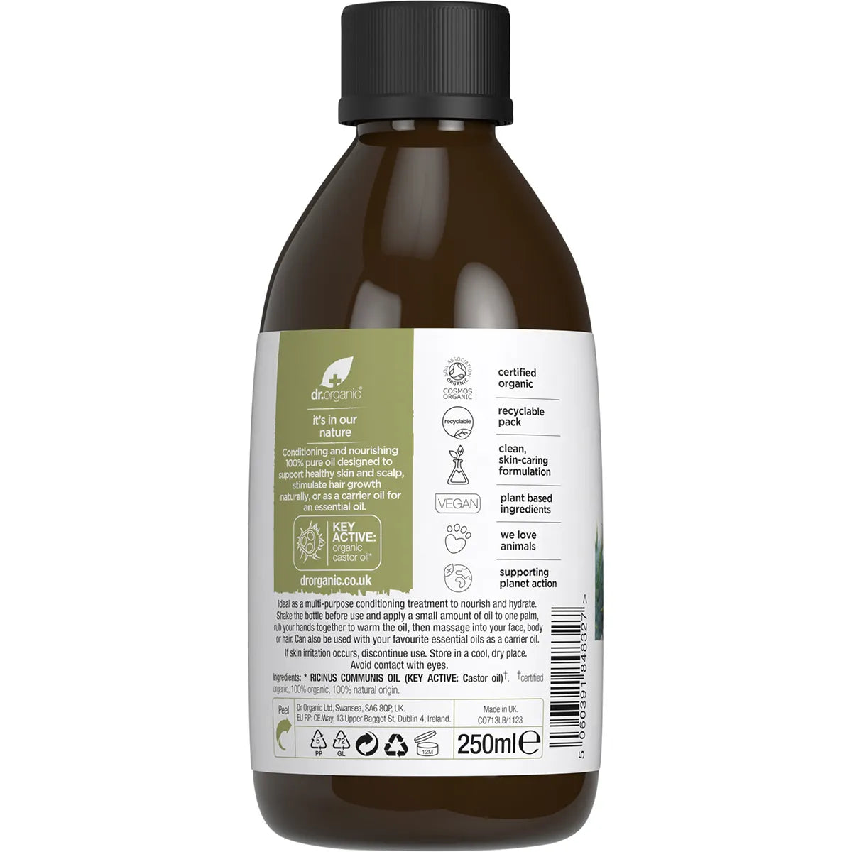 Dr. Organic Castor Oil 100% Pure 250ml