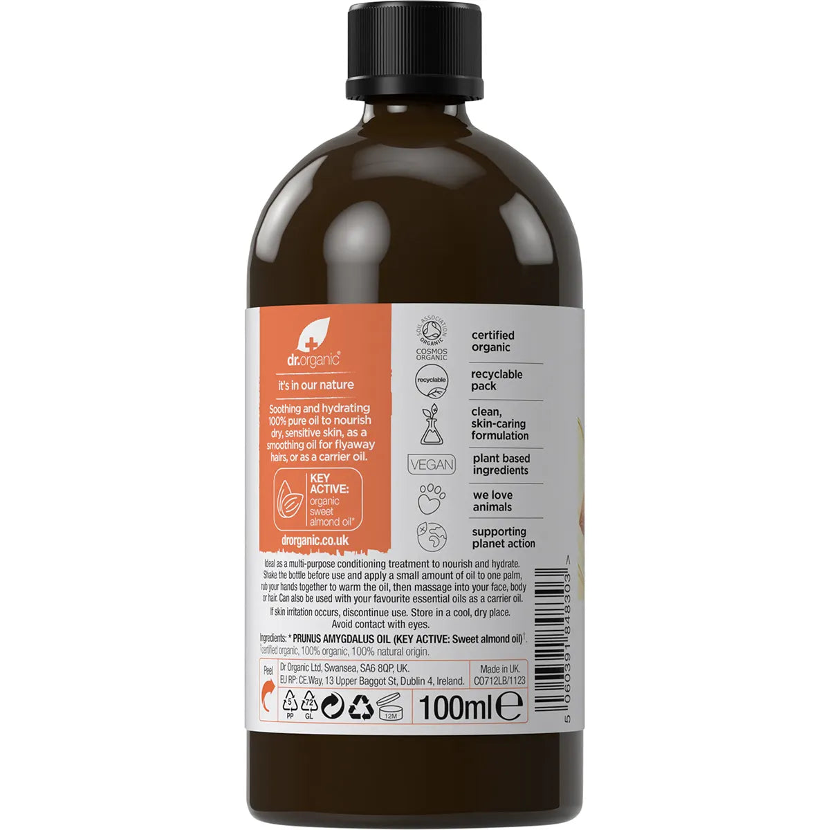 Dr. Organic Sweet Almond Oil 100% Pure 100ml