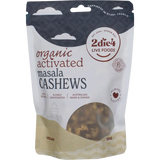 2DIE4 LIVE FOODS Organic Activated Masala Cashews 300g — front pack image (UHP)