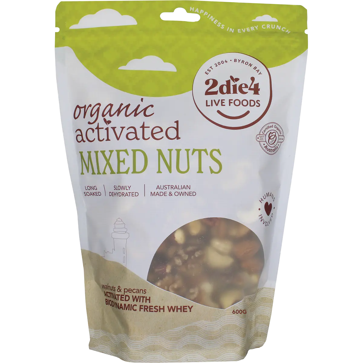 2DIE4 LIVE FOODS Organic Activated Mixed Nuts Activated With Fresh Whey — front pack image (UHP)