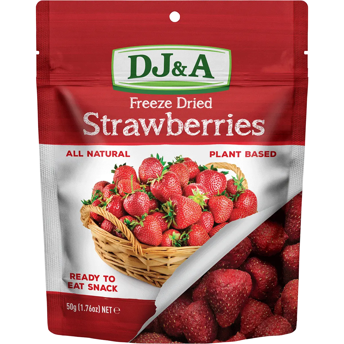 DJ&A Freeze Dried Strawberries 7x50g lifestyle image