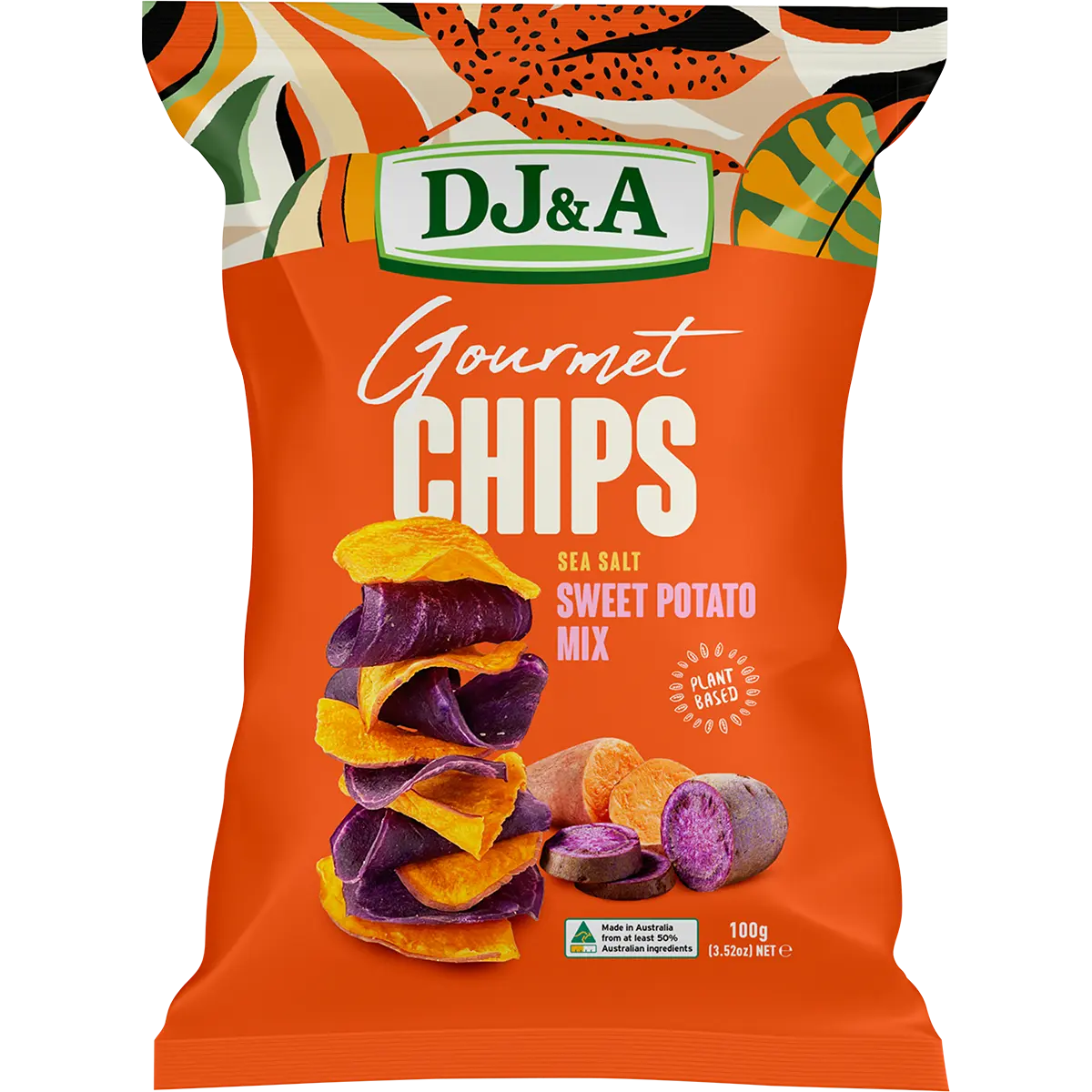 DJ&A Gourmet Chips Sweet Potato Mix Sea Salt 5x100g lifestyle image
