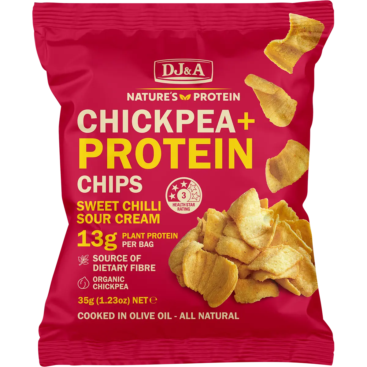 DJ&A Chickpea + Protein Chips Sweet Chilli & Sour Cream 9x35g lifestyle image