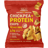 DJ&A Chickpea + Protein Chips Texas BBQ 9x35g lifestyle image