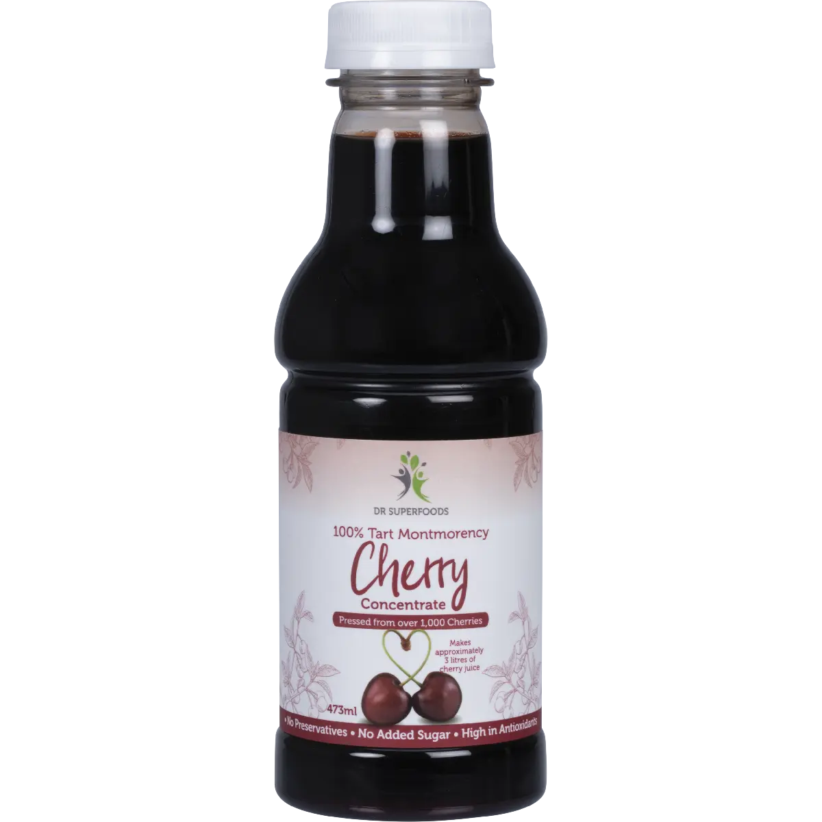 Dr Superfoods Tart Cherry Concentrate 473ml — front pack image (UHP)