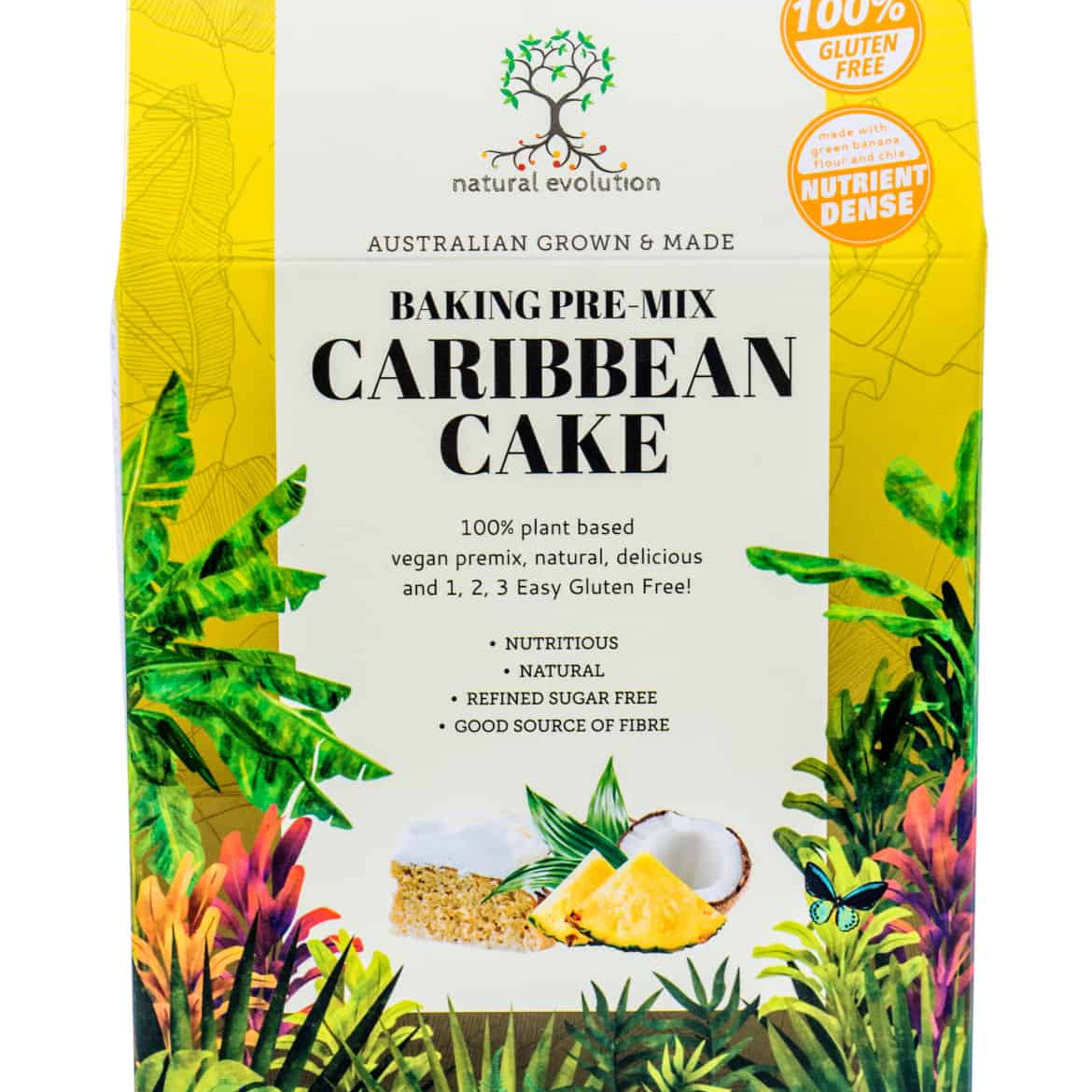 Natural Evolution Caribbean Cake Mix 486g front product image