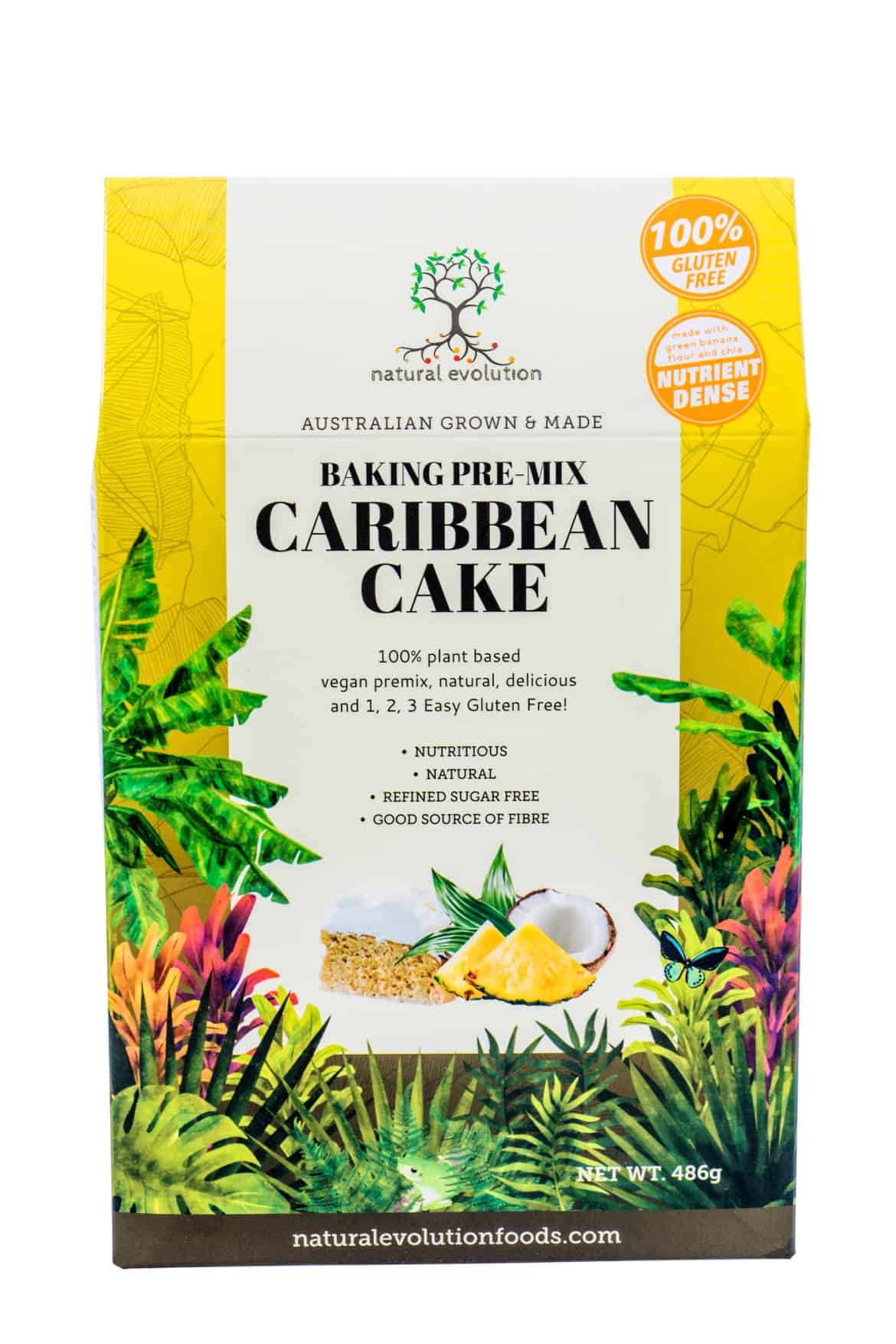 Natural Evolution Caribbean Cake Mix 486g front product image