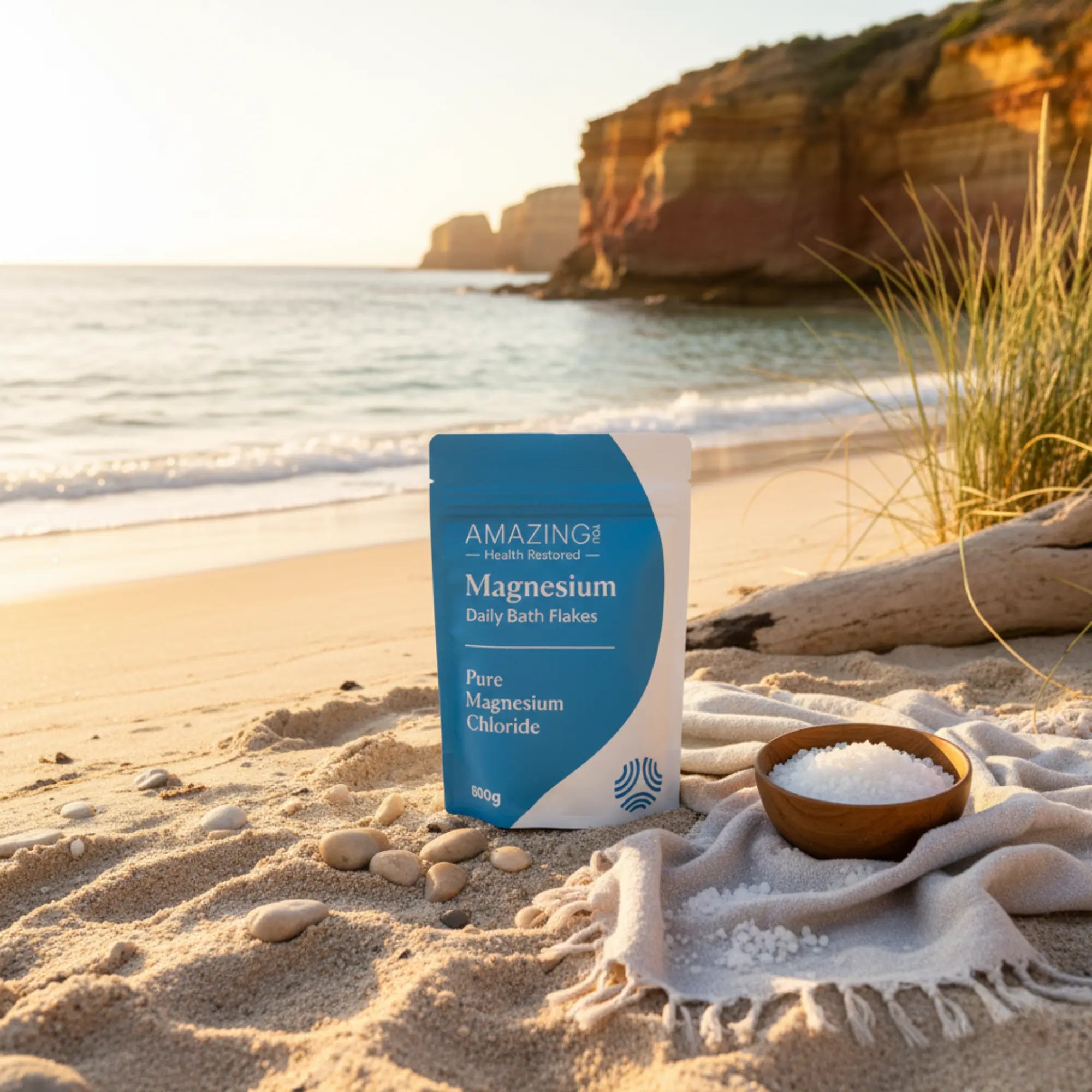 Amazing You Daily Magnesium Bath Flakes beach lifestyle