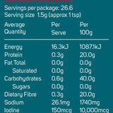 Power Super Foods Organic Dulse Flakes — official nutrition information