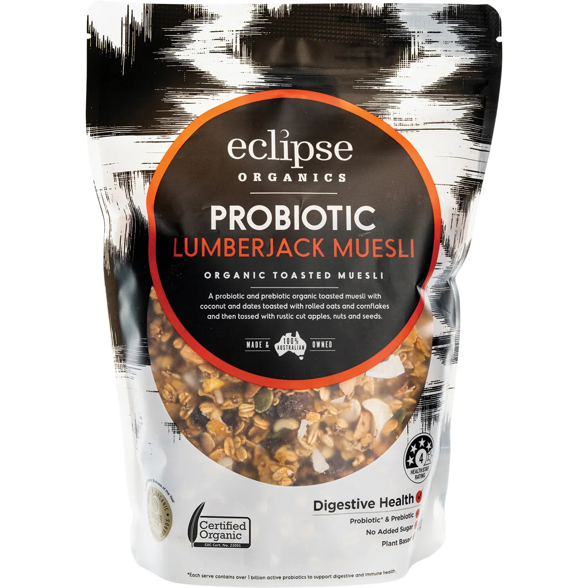 Eclipse Organics Muesli Probiotic Lumberjack with Apple Date and Coconut 410 Grams