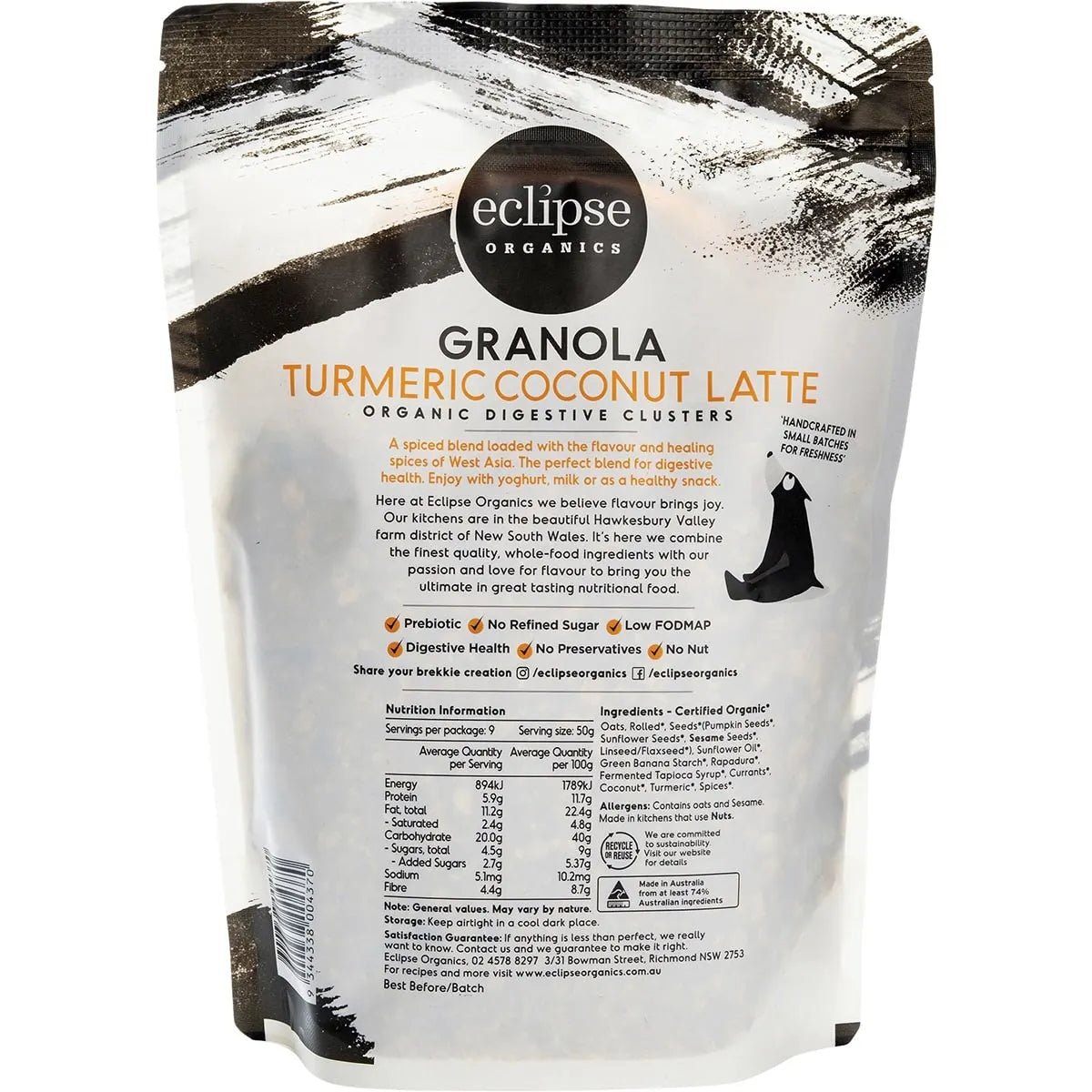 Eclipse Organics Granola Turmeric Coconut Latte Muesli 450g