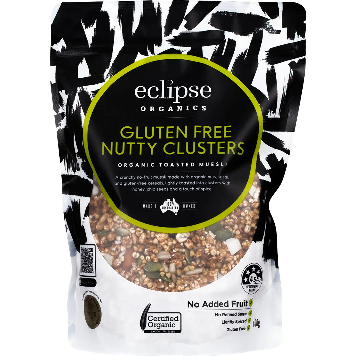 Eclipse Organics Muesli Gluten Free Nutty Clusters 400g