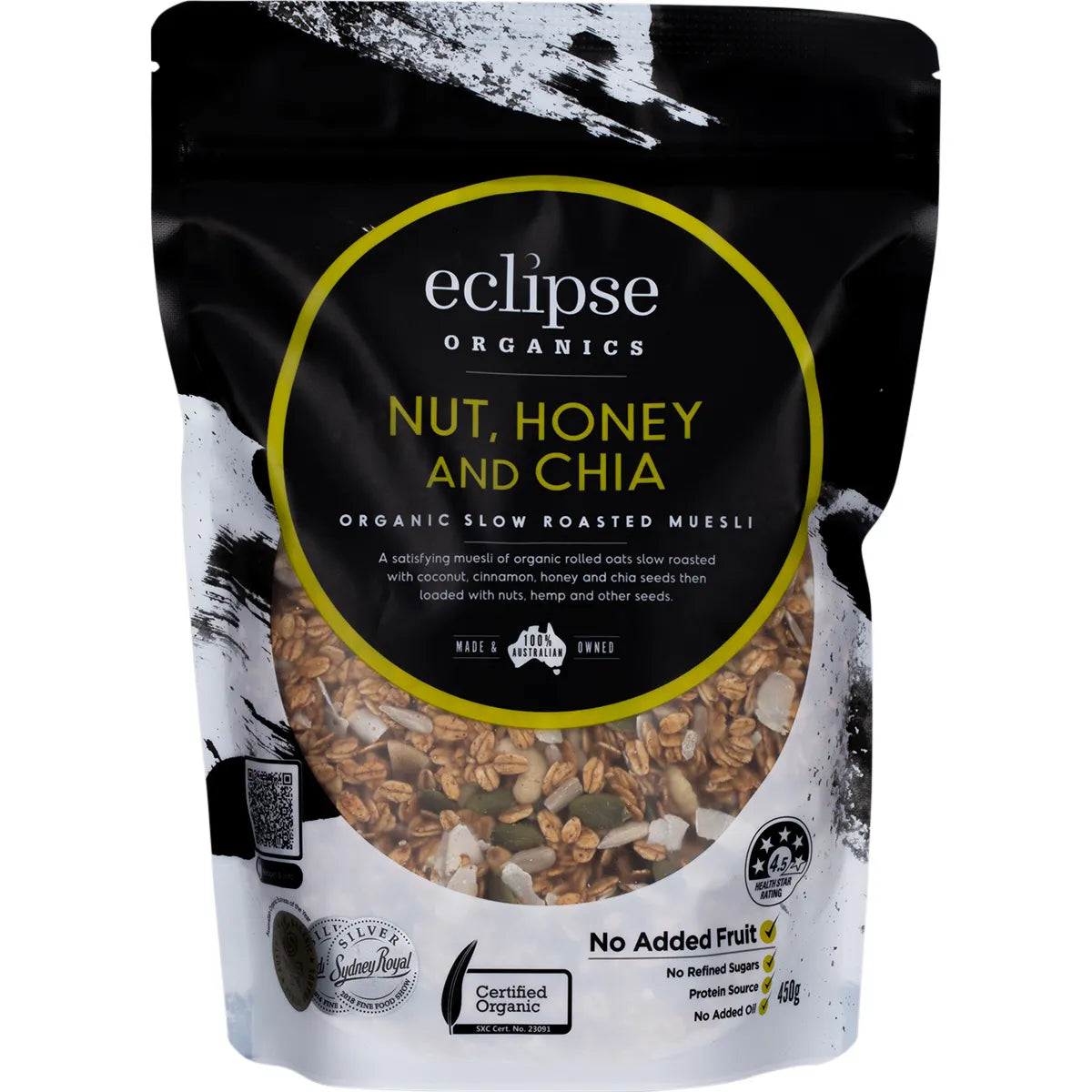 Eclipse Organics Muesli Nut, Honey & Chia 450g