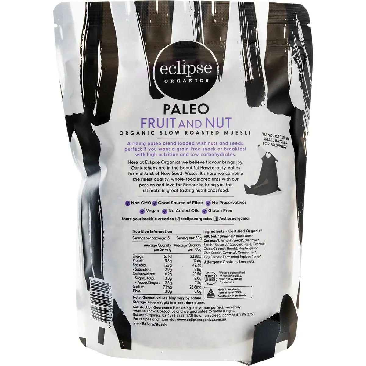 Eclipse Organics Paleo Muesli Fruit and Nut Crunch 450g