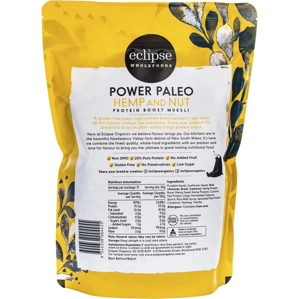 Eclipse Wholefoods Paleo Muesli Hemp and Nut Boost 425g