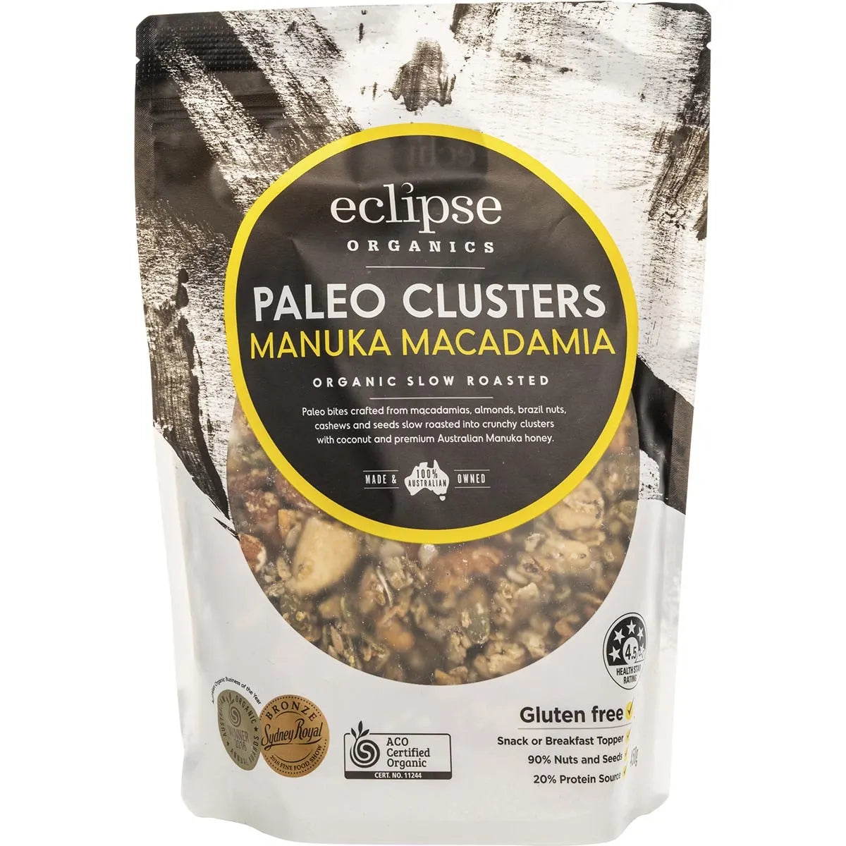 Eclipse Organics Paleo Clusters Manuka Macadamia 450g