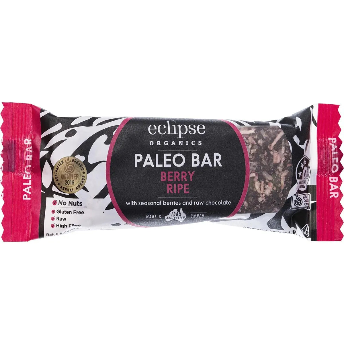 Eclipse Organics Raw Paleo Bar Berry Ripe 12 x 45g