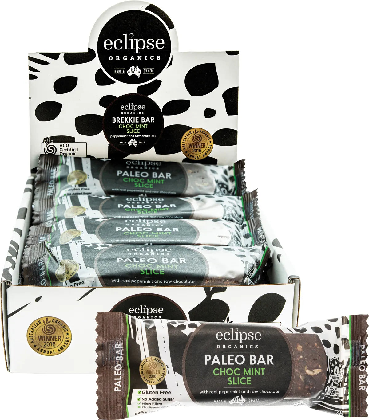 Eclipse Organics Raw Paleo Bar Choc Mint Slice 12 x 45g