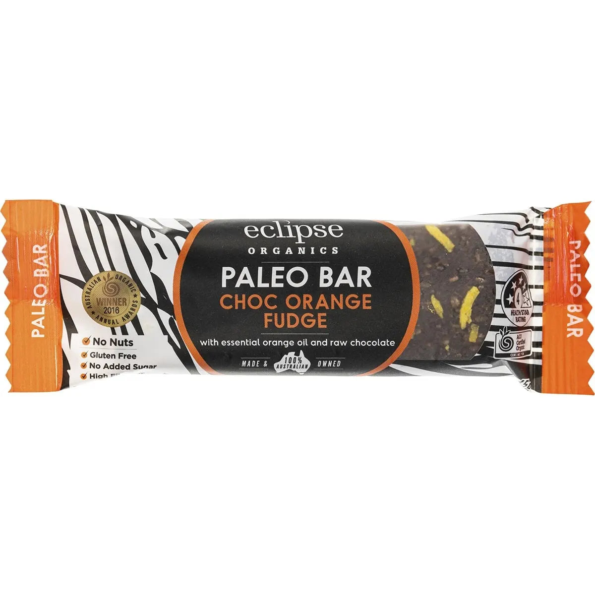 Eclipse Organics Raw Paleo Bar Choc Orange Fudge 12 x 45g