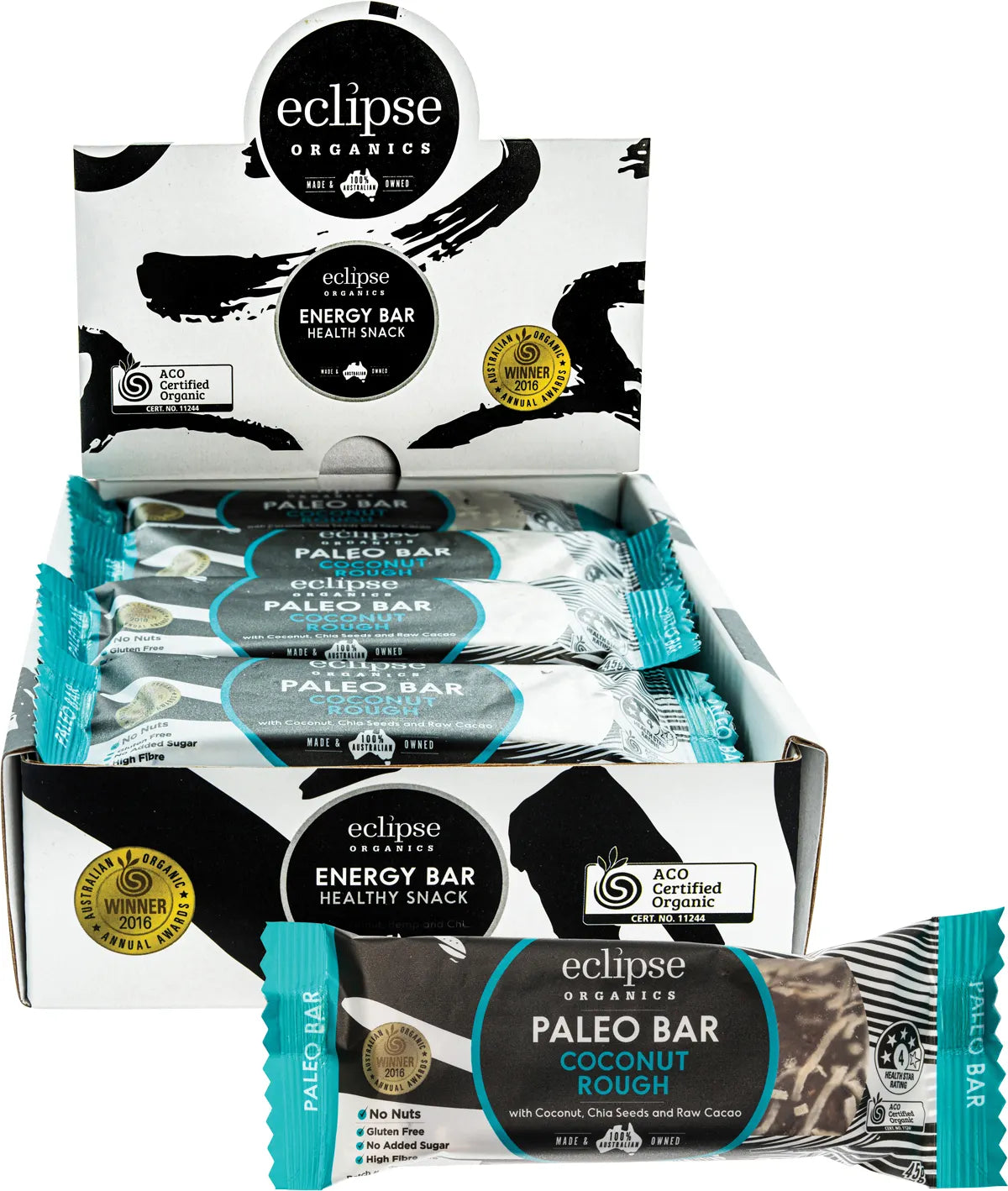 Eclipse Organics Raw Paleo Bar Coconut Rough 12 x 45g