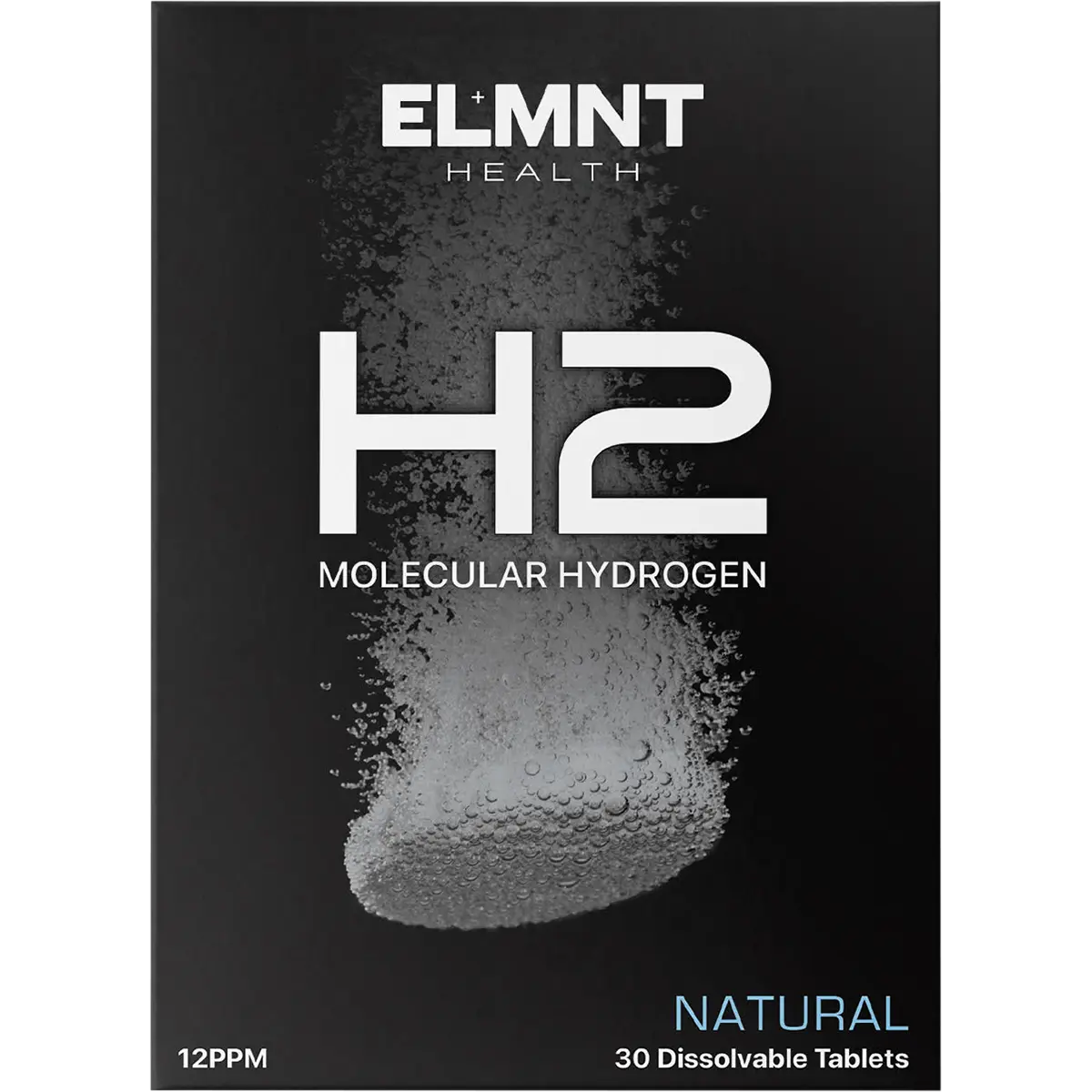 ELMNT H2 Molecular Hydrogen Water Tablets Natural 30pk — front pack image (UHP)