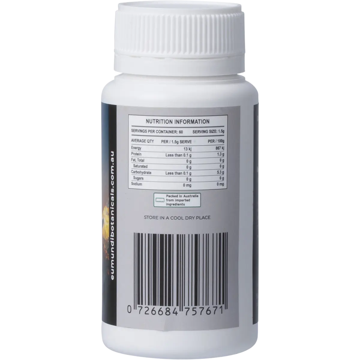 Eumundi Botanicals Shilajit 60 Caps — right side of pack