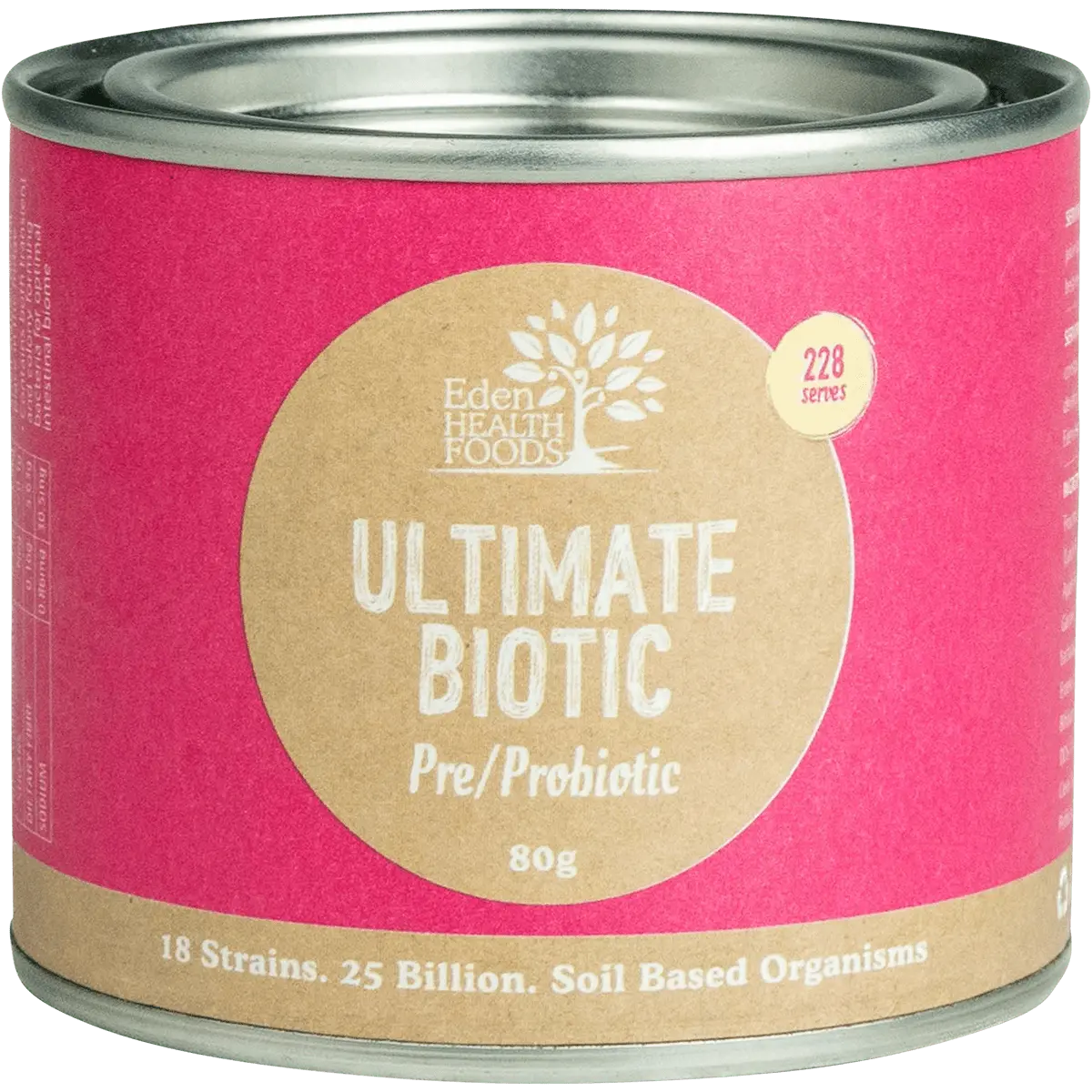 Eden Healthfoods Ultimate Biotic Pre/Probiotic 80g — front pack image (UHP)