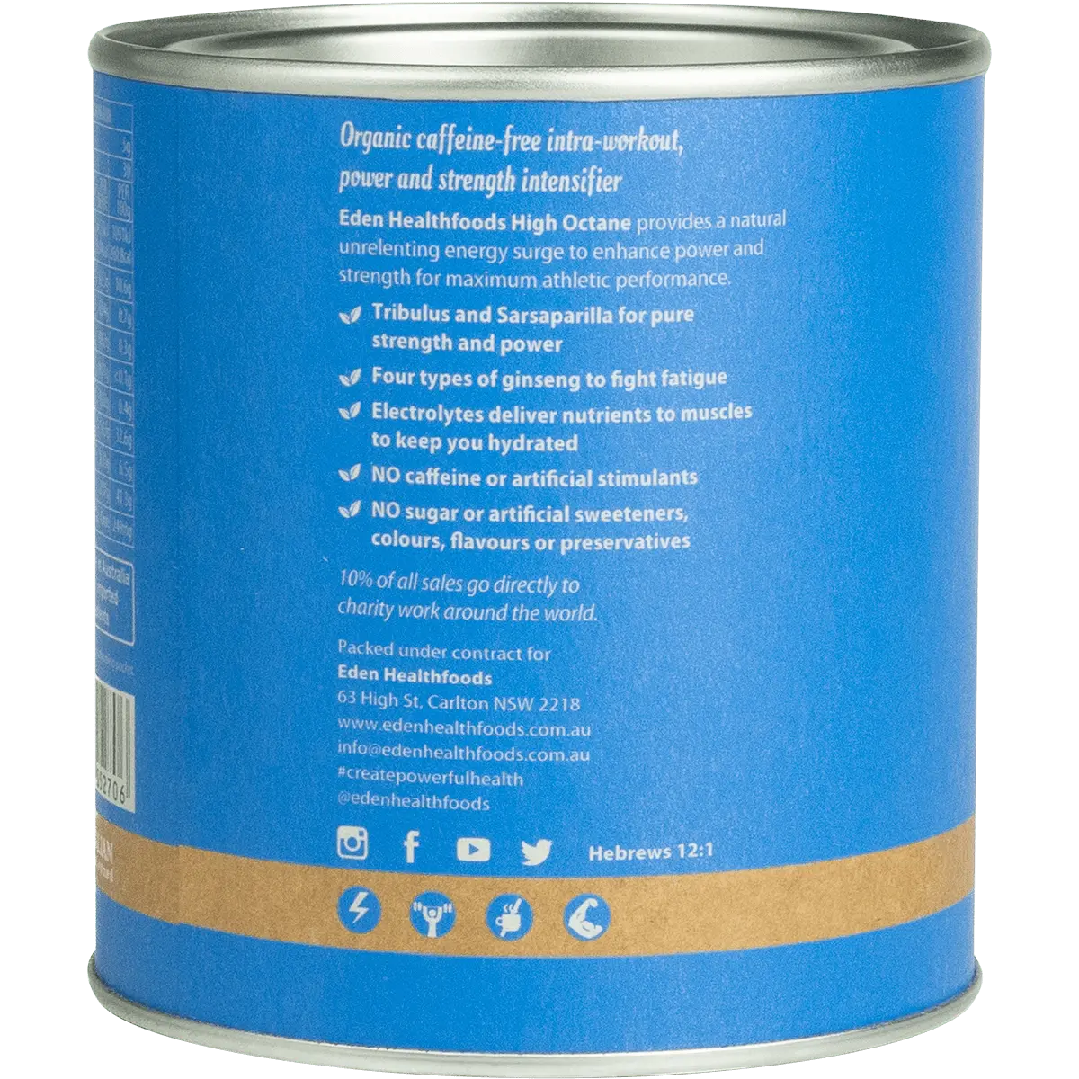 Eden Healthfoods - High Octane Caffeine-free Power & Energy 150g — side pack image (UHP)