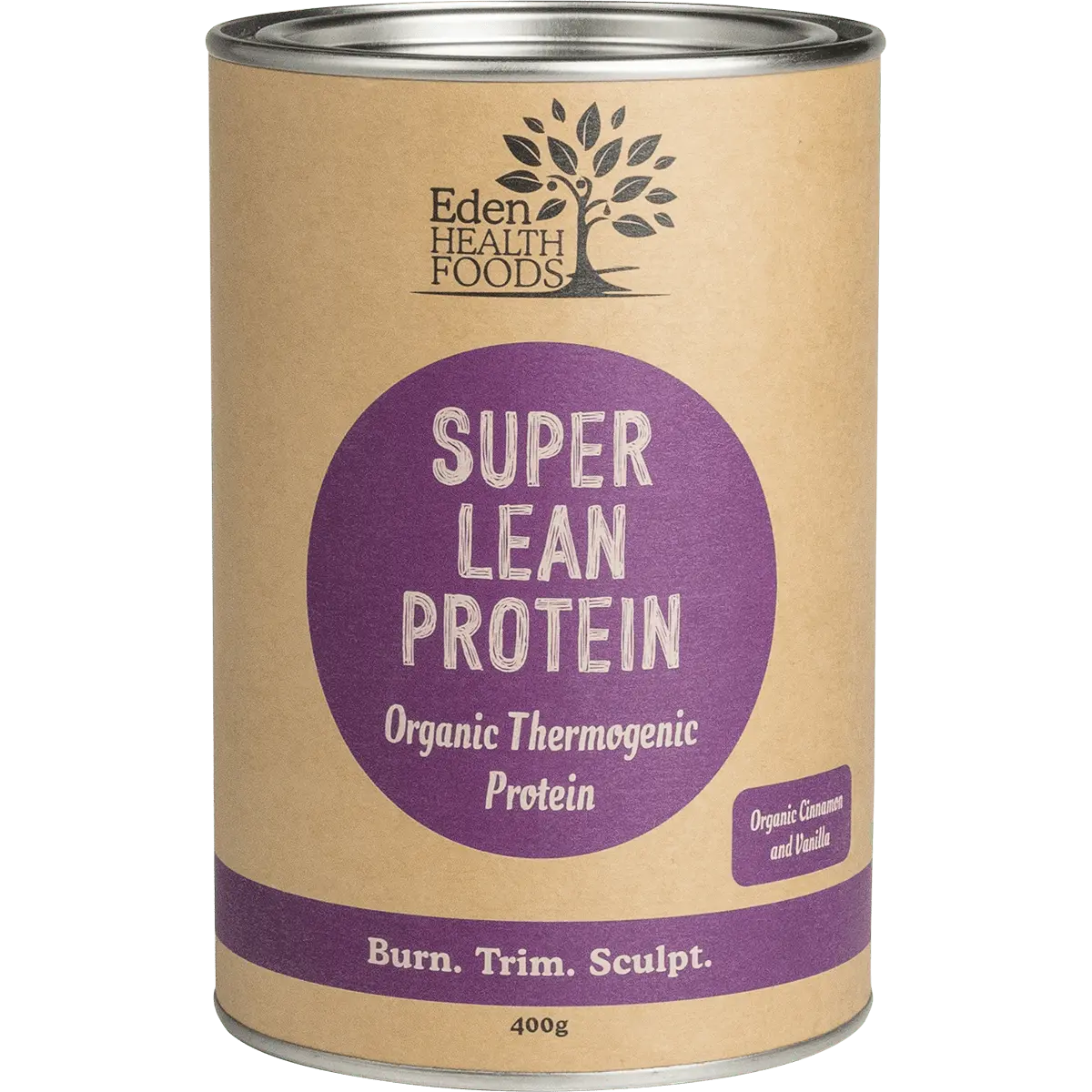 Eden HealthFoods Super Lean Protein Cinnamon & Vanilla — front pack image (UHP)