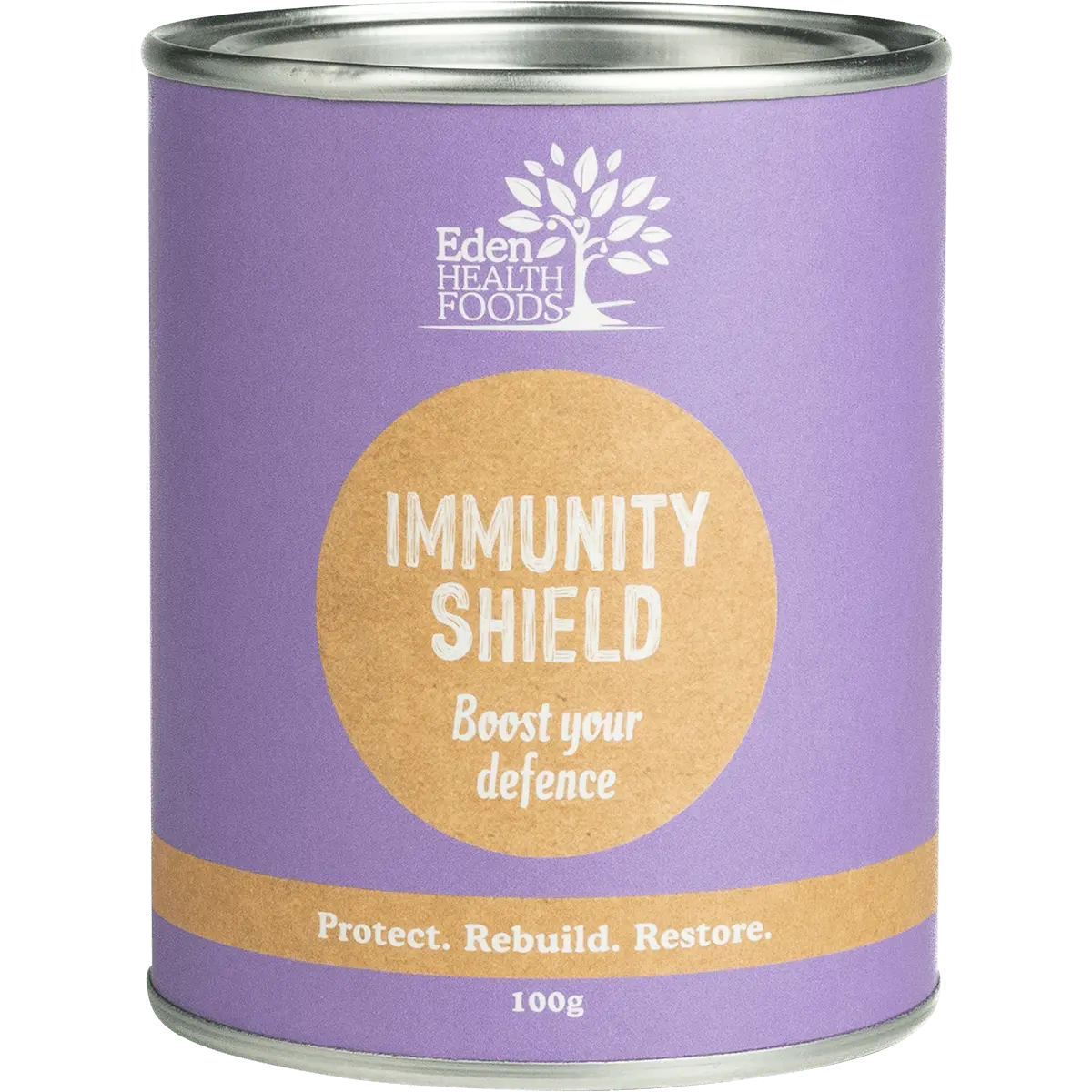 Eden HealthFoods Immunity Shield Herbal Immune Boosting Formula 100g — front pack image (UHP)