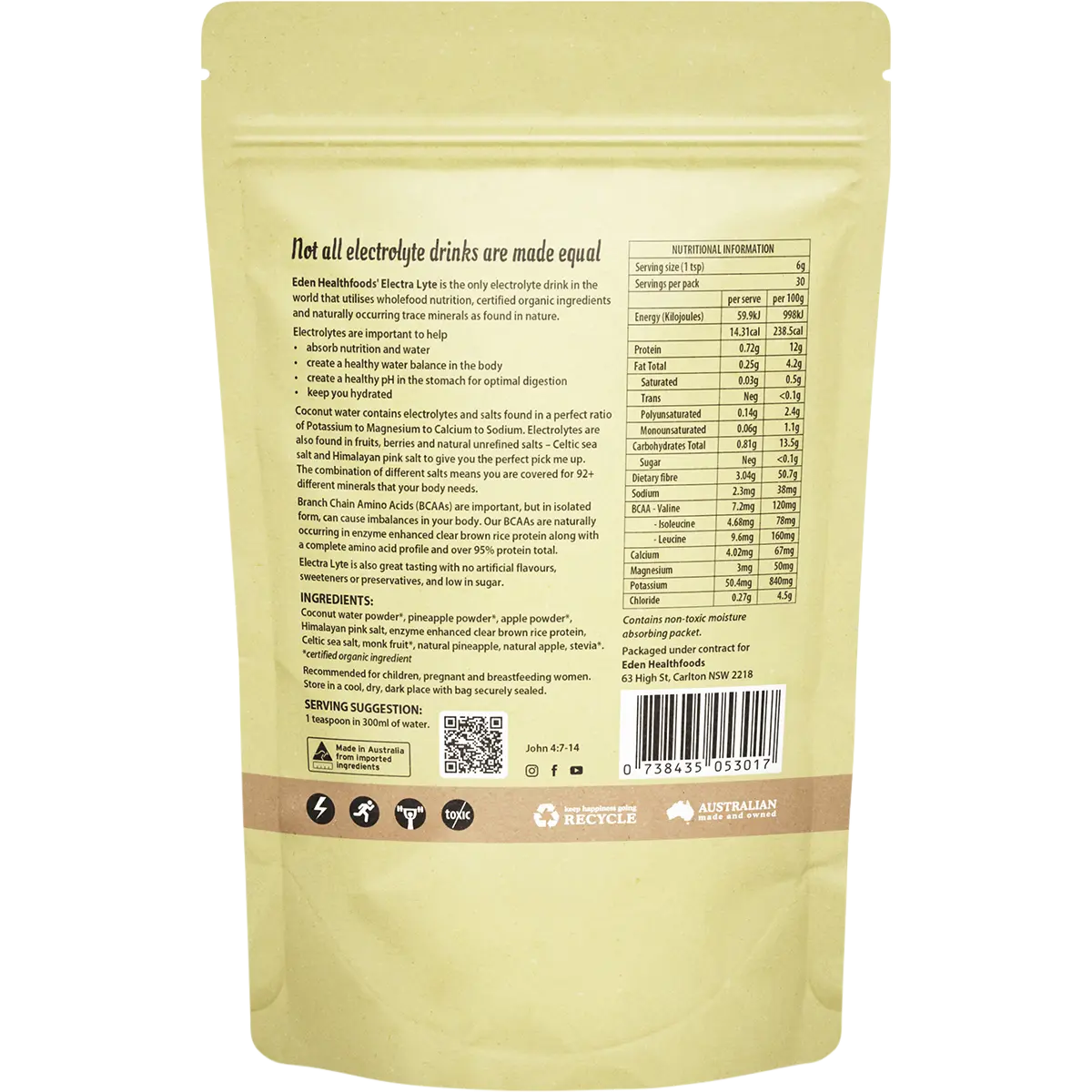 Eden Healthfoods - Electralyte with Celtic Sea Salt 180g — back pack image (UHP)