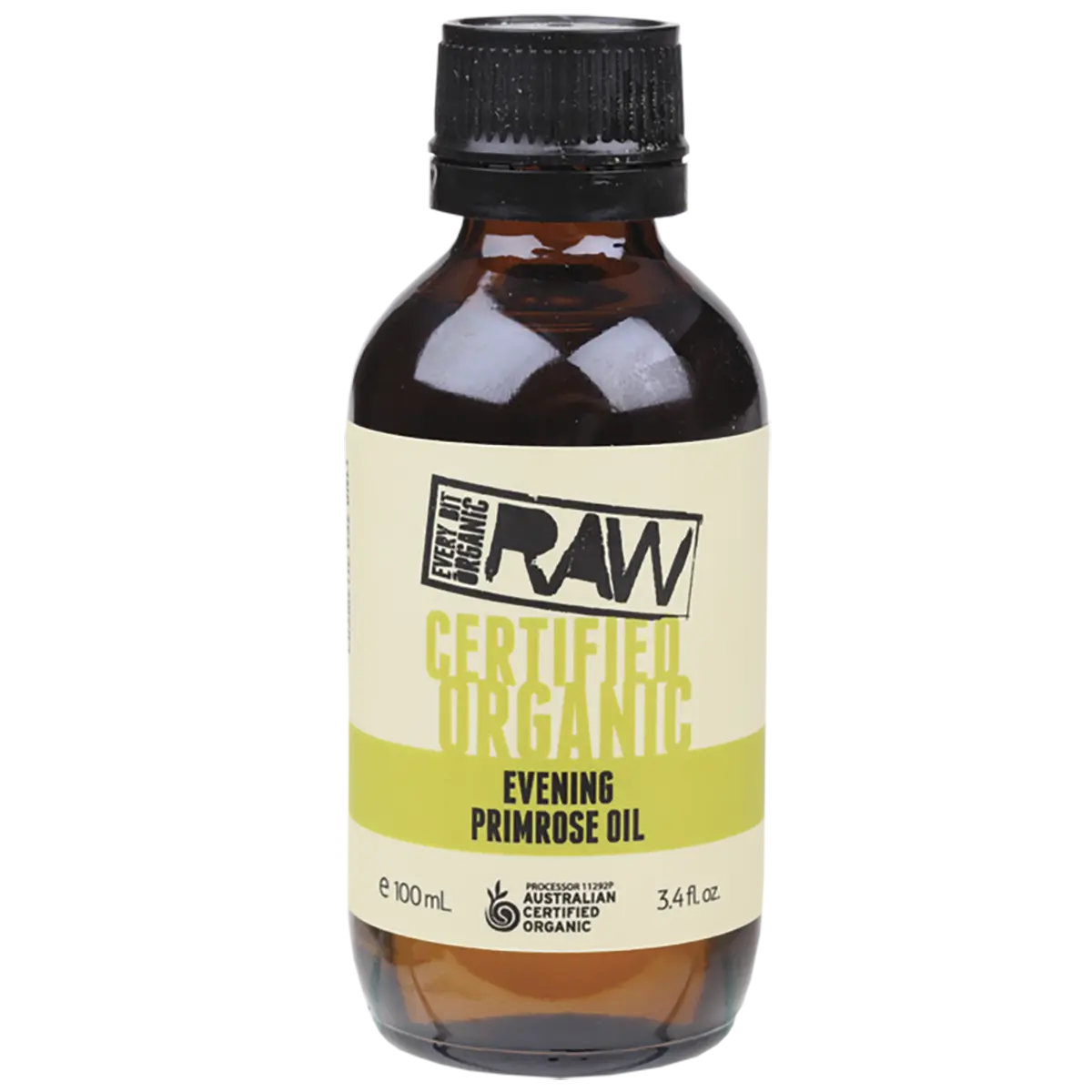 Every Bit Organic Raw Evening Primrose Oil 100ml — front pack image (UHP)