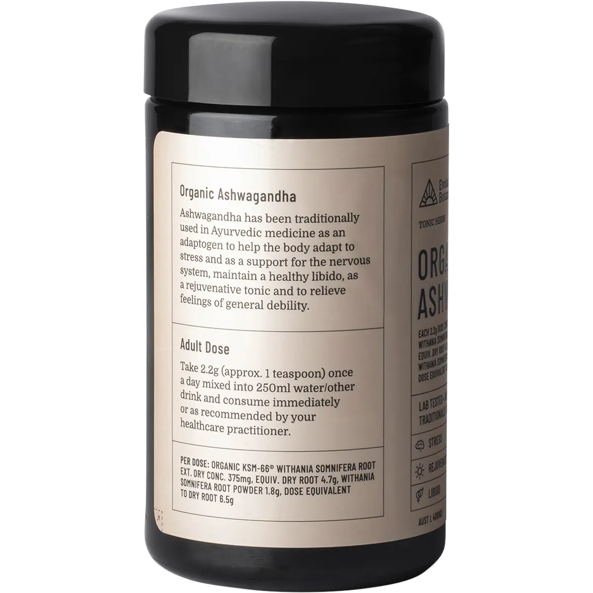 Evolution Botanicals Organic Ashwagandha Tonic Herbs 100g