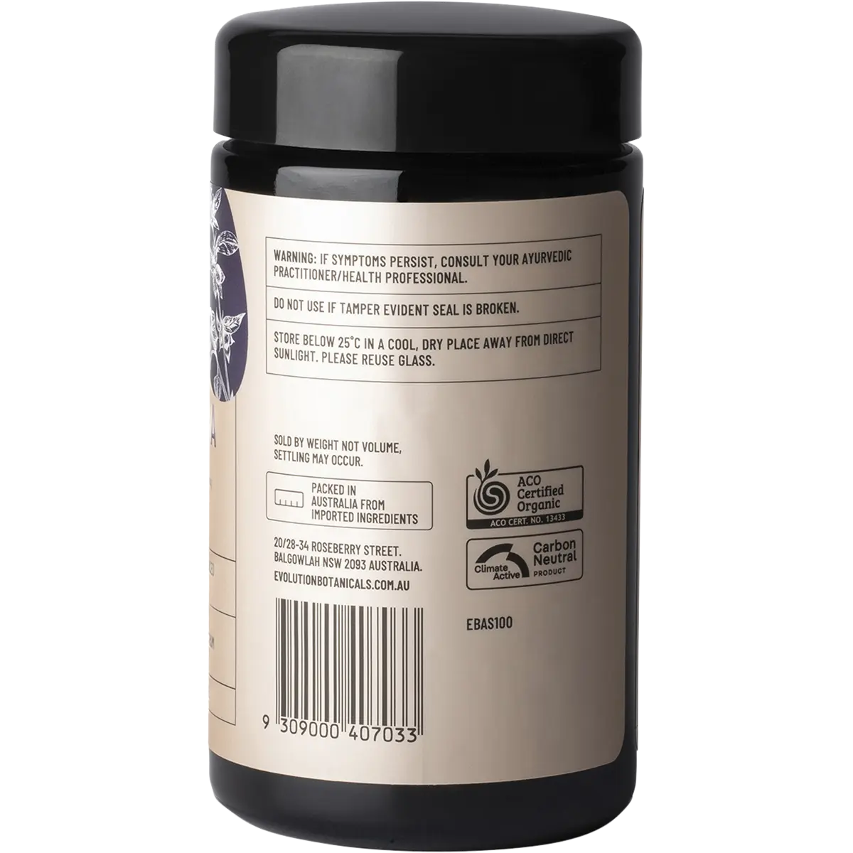 Evolution Botanicals Organic Ashwagandha Tonic Herbs 100g