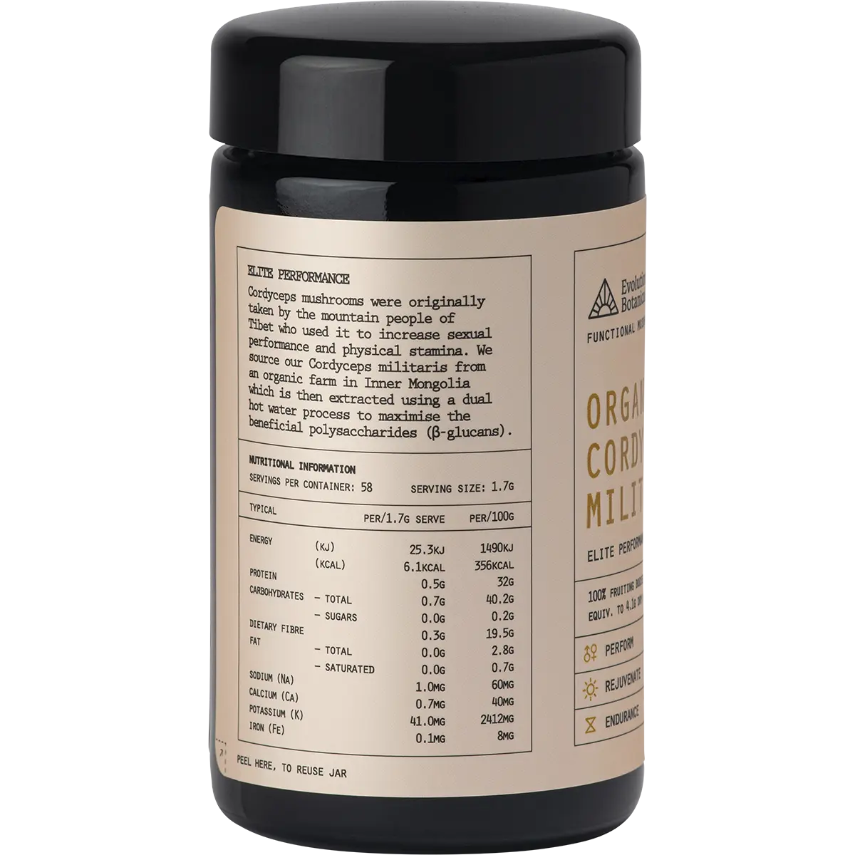 Evolution Botanicals Organic Cordyceps Militaris Elite Performance