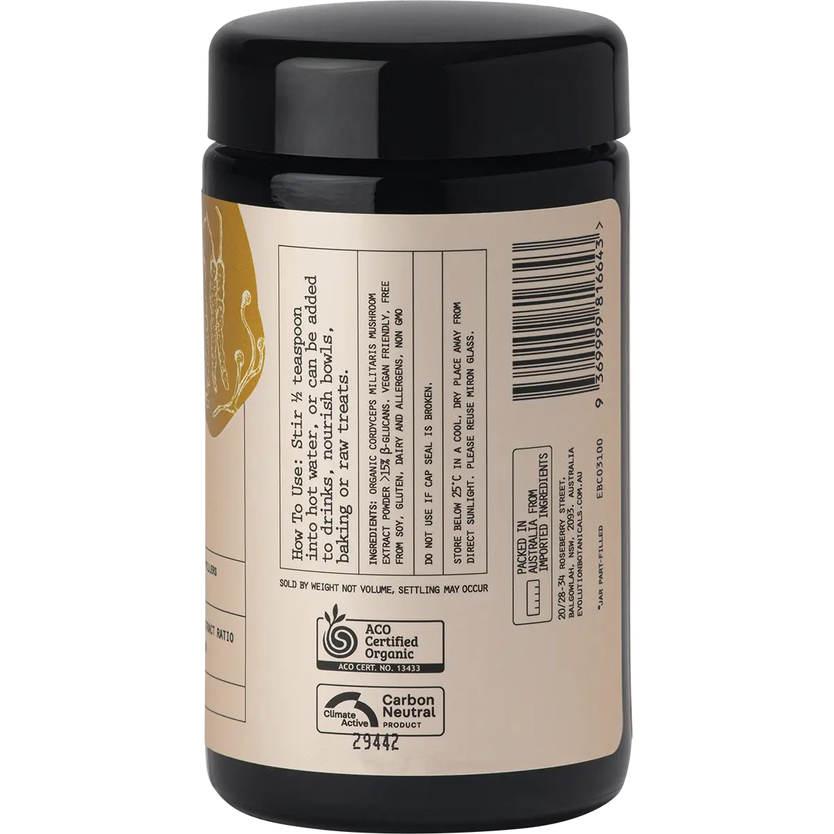 Evolution Botanicals Organic Cordyceps Militaris Elite Performance
