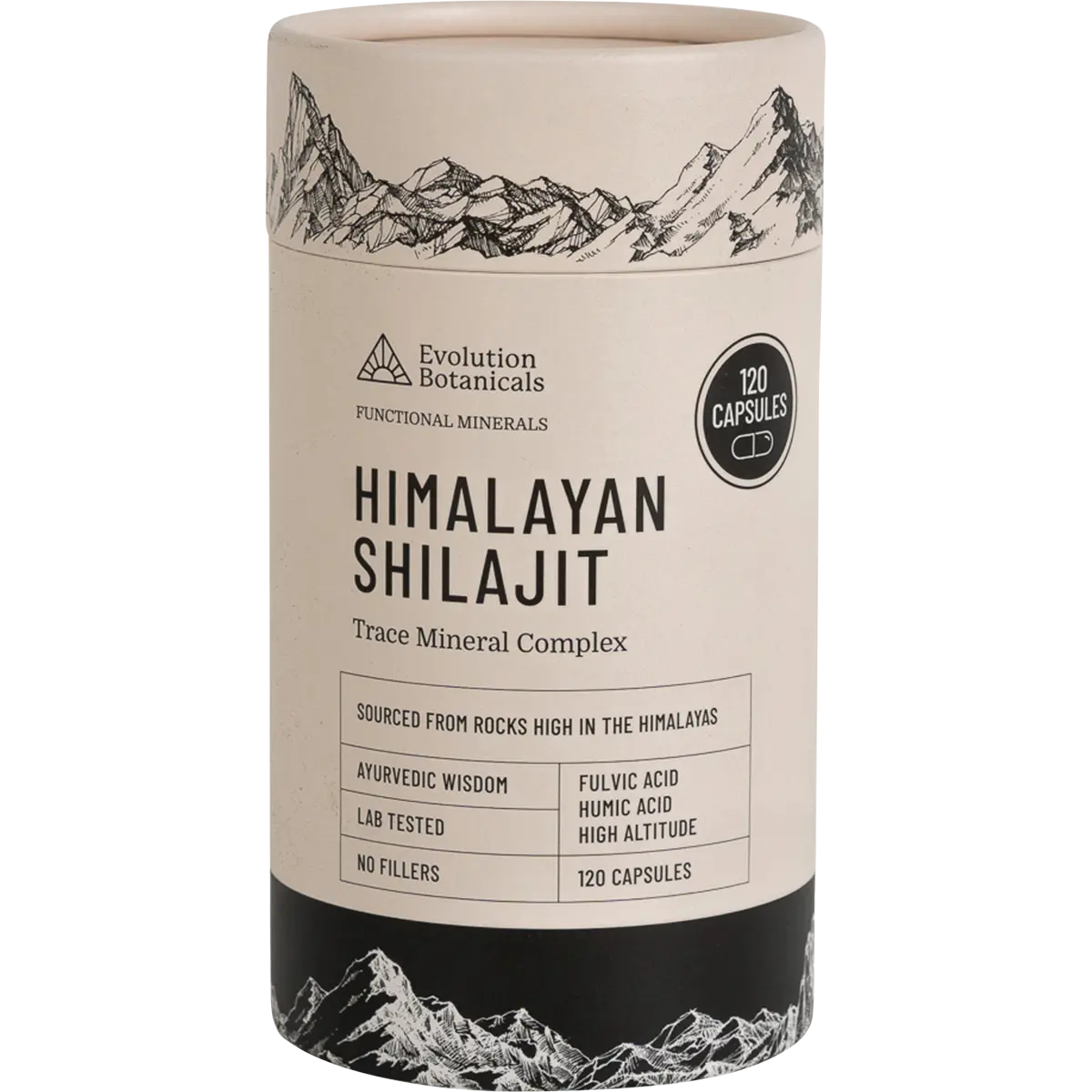 Evolution Botanicals Himalayan Shilajit Trace Mineral Complex 120 Caps