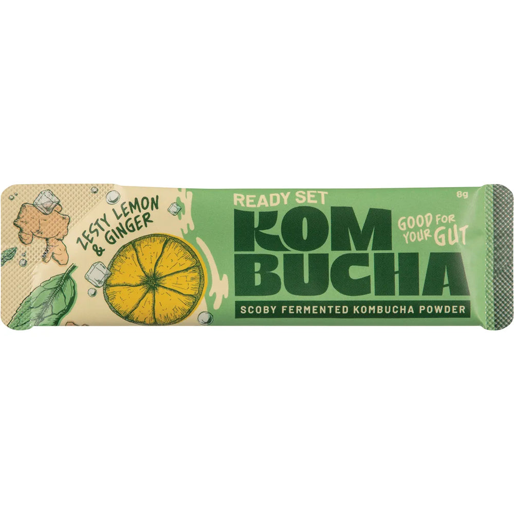 Evolution Botanicals Ready Set Kombucha Zesty Lemon & Ginger Sachets 10pk