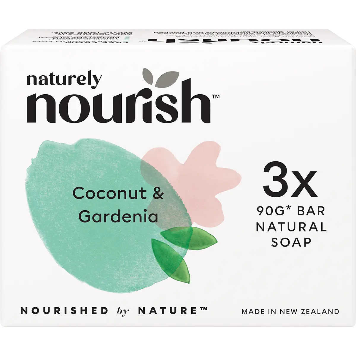 Naturely Nourish Natural Soap Bar Coconut & Gardenia 3pk