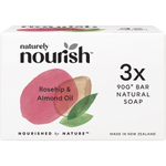 Naturely Nourish Natural Soap Bar Rosehip & Almond Oil 3pk