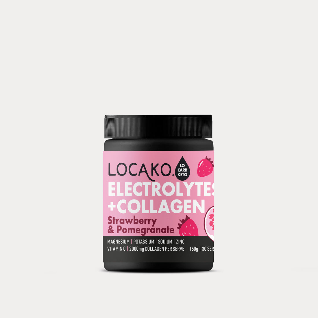 Locako Electrolytes + Collagen Strawberry and Pomegranate