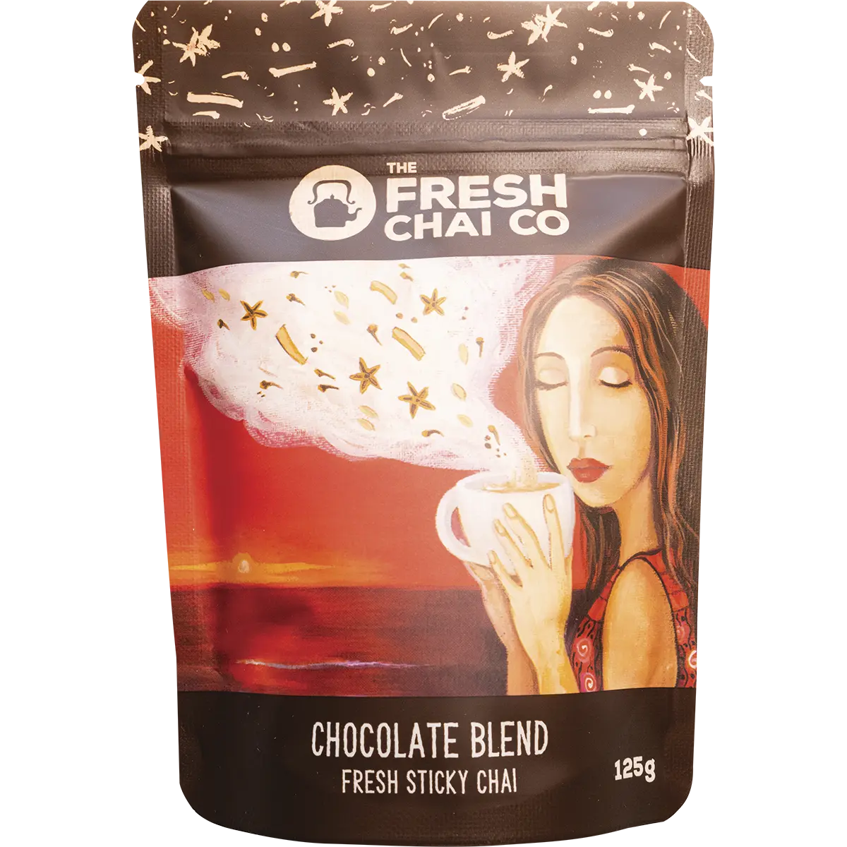 The Fresh Chai Co. Chocolate Blend Honey Soaked Chai — front pack image (UHP)
